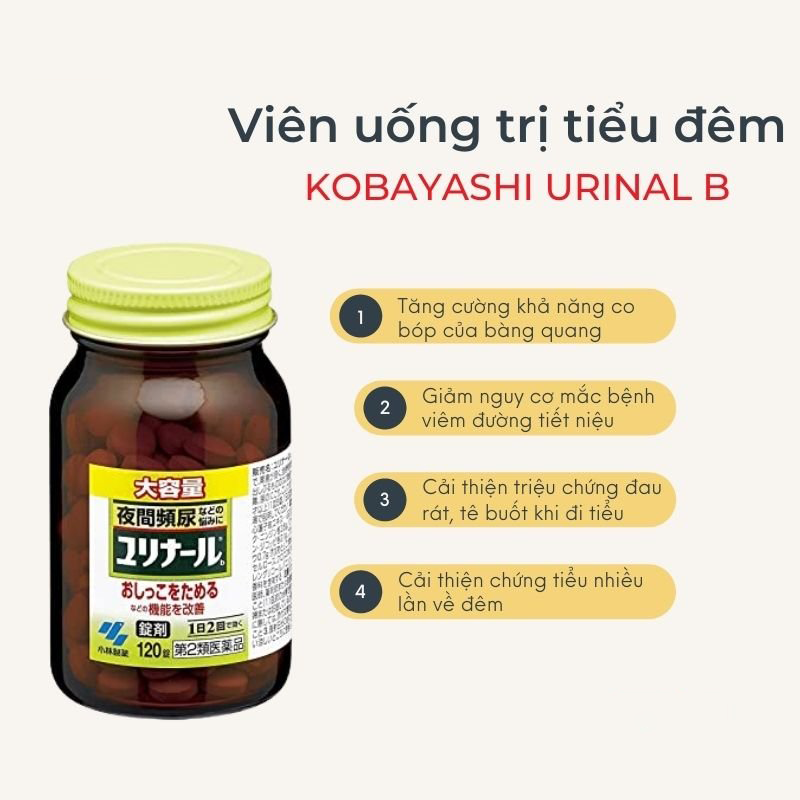 Viên uống trị tiểu đêm Kobayashi Nhật Bản 120 viên.